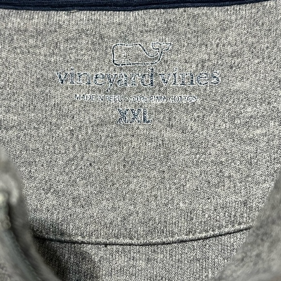 Vineyard Vines Signature Crest 1/4 Zip Pull-Over Heather Whale Embroidered XXL - Picture 4 of 6